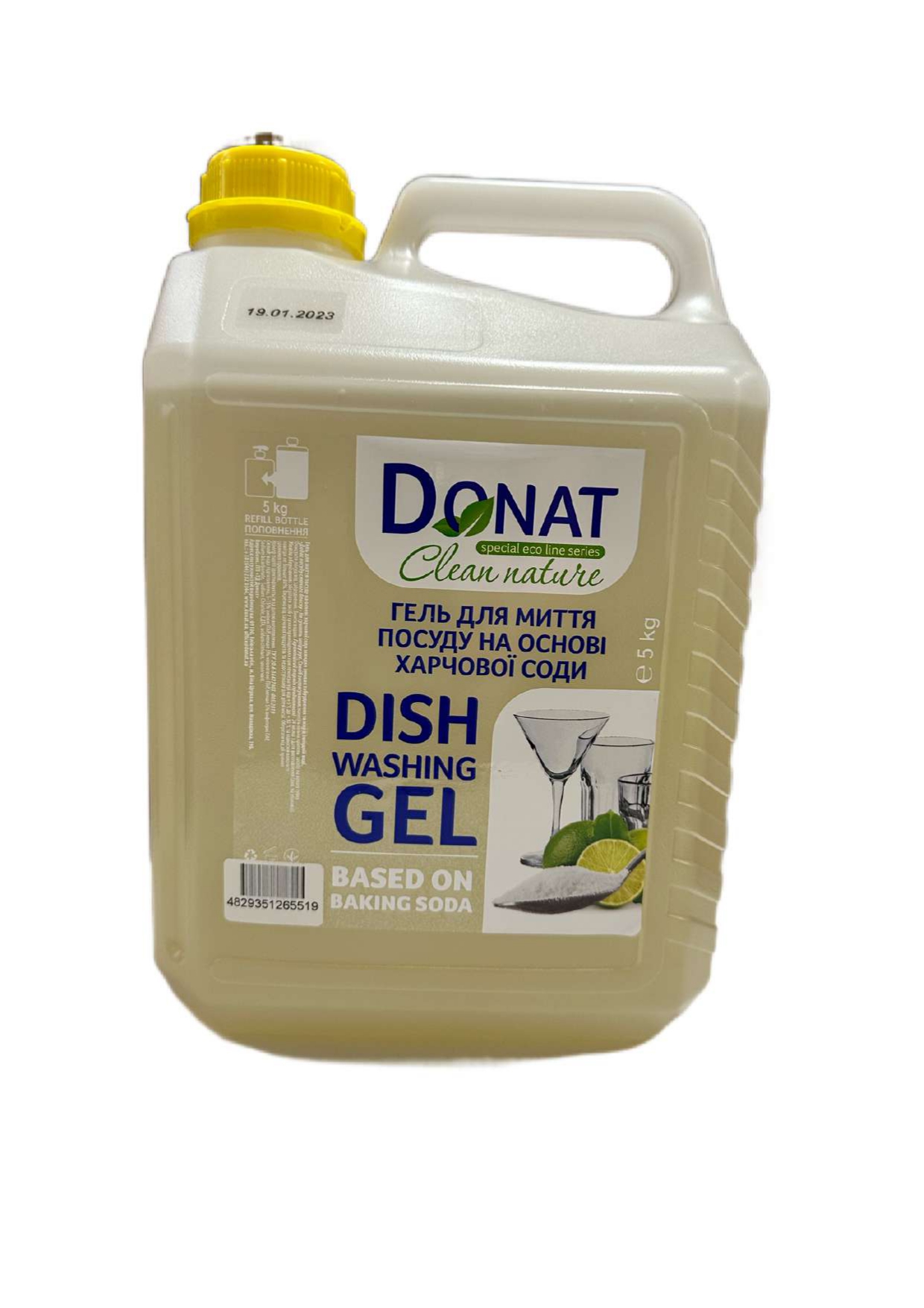 Гель для миття посуду на основі харчової соди DONAT 5 л каністра